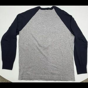 Save Khaki Unlimited Navy/gray 95% Cotton/5% CashmereRaglan Sweater Large.